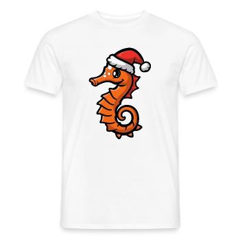 Seepferd Weihnachten - Männer T-Shirt - Weiß - Vorne - AI Model Male 178 dark (178cm)