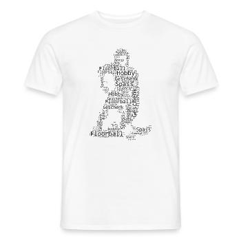 Clear floorball motif for every day - Men's T-Shirt - white - Front - AI Model Male 178 dark (178cm)
