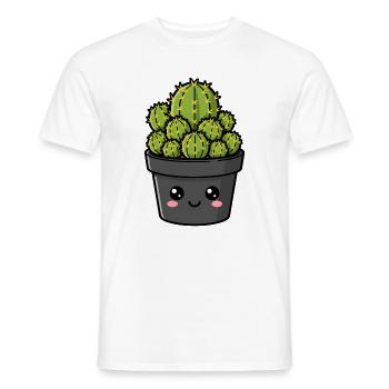 Kawaii-Kaktus-Topfgarten - Männer T-Shirt - Weiß - Vorne - AI Model Male 178 dark (178cm)