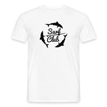 Surf Club Shark Ocean Surfing Beach Vintage Design - T-shirt homme - blanc - Devant - AI Model Male 178 dark (178cm)