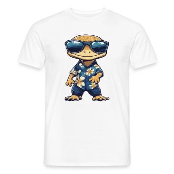 Echse Comic Urlaub - Männer T-Shirt - Weiß - Vorne - AI Model Male 178 dark (178cm)