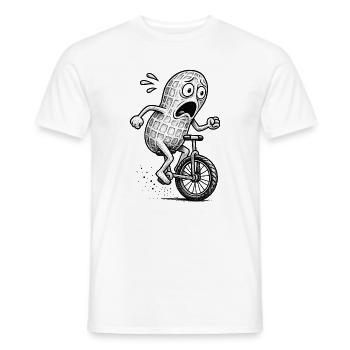 Panic Peanut sur un vélo - T-shirt homme - blanc - Devant - AI Model Male 178 dark (178cm)