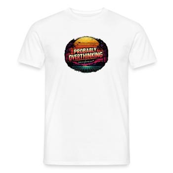 Retro Sunset Rethink Motif - Men's T-Shirt - white - Front - AI Model Male 178 dark (178cm)