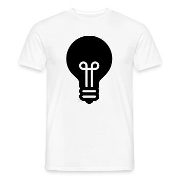 Light bulb, idea, innovation, ideal for - Men's T-Shirt - white - Front - AI Model Male 178 dark (178cm)