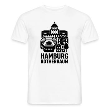 Hamburg Rotherbaum – Tennis & Uni Silhouette - Männer T-Shirt - Weiß - Vorne - AI Model Male 178 dark (178cm)