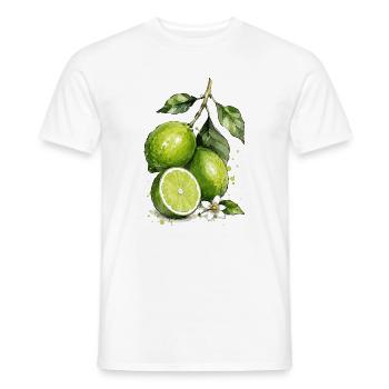 Lime Watercolor - Men's T-Shirt - white - Front - AI Model Male 178 dark (178cm)