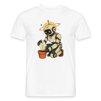Roboter mit grünem Daumen - Männer T-Shirt - Weiß - Vorne - AI Model Male 178 dark (178cm)