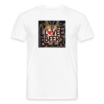 Ich liebe Bier Herz-Logo - Männer T-Shirt - Weiß - Vorne - AI Model Male 178 dark (178cm)