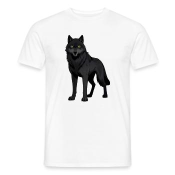 Loup noir aux yeux jaunes - T-shirt homme - blanc - Devant - AI Model Male 178 dark (178cm)