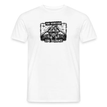 Pure Aggression - Zero Tolerance - Männer T-Shirt - Weiß - Vorne - AI Model Male 178 dark (178cm)