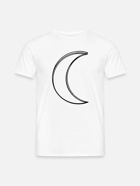 Mond handgezeichnet - Männer T-Shirt - Weiß