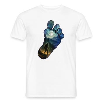 Bigfoot Footprint – Sasquatch Outdoor-Wanderung - Männer T-Shirt - Weiß - Vorne - AI Model Male 178 dark (178cm)
