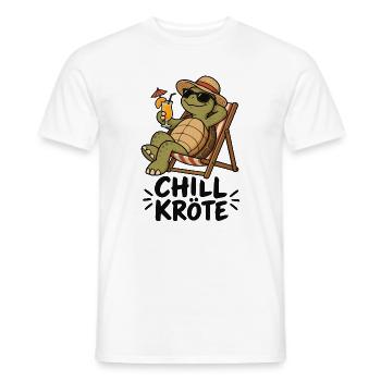 Chill-Kröte – Schildkröte im Liegestuhl - Männer T-Shirt - Weiß - Vorne - AI Model Male 178 dark (178cm)