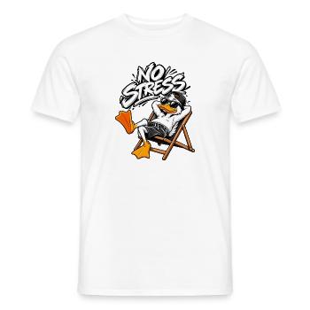 Stressfreie Entspannung - Männer T-Shirt - Weiß - Vorne - AI Model Male 178 dark (178cm)