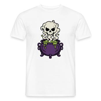 Hexenkessel Rauch Totenkopf Magic Gothic Shirt - Männer T-Shirt - Weiß - Vorne - AI Model Male 178 dark (178cm)
