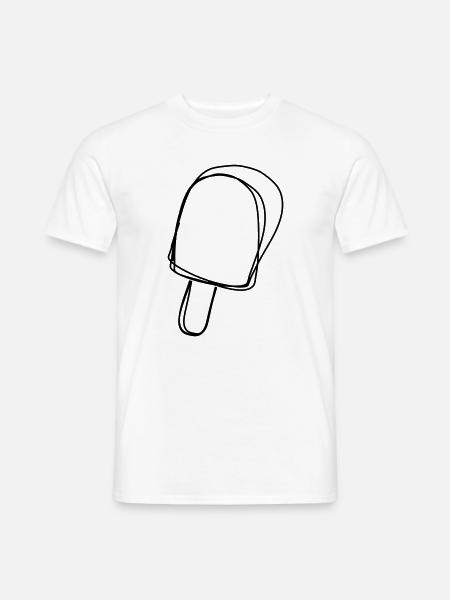 Stieleis handgezeichnet - Männer T-Shirt - Weiß