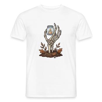 Skeletthand mit brennendem Licht - Männer T-Shirt - Weiß - Vorne - AI Model Male 178 dark (178cm)