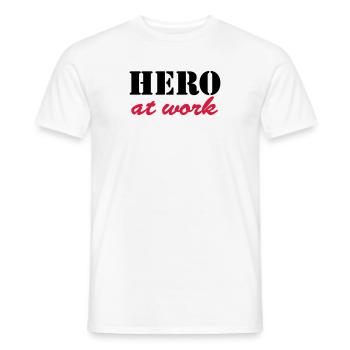 Hero at work - Men's T-Shirt - white - Front - AI Model Male 178 dark (178cm)