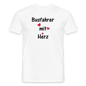 Busfahrer mit Herz - Männer T-Shirt - Weiß - Vorne - AI Model Male 178 dark (178cm)