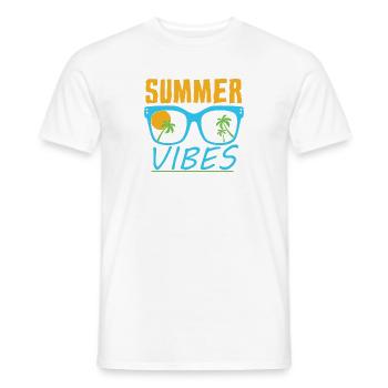 Summer Vibes Vacances d’été Tshirt-Design Cadeau - T-shirt homme - blanc - Devant - AI Model Male 178 dark (178cm)