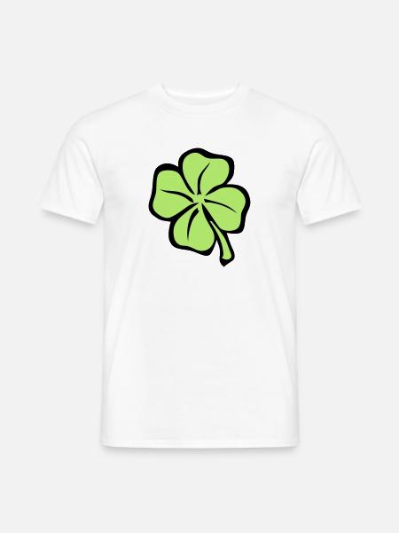 Klee 4 Glücksblatt 1 - Männer T-Shirt - Weiß