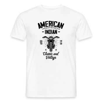 American Indian Legendary Motorcycle - Men's T-Shirt - white - Front - AI Model Male 178 dark (178cm)