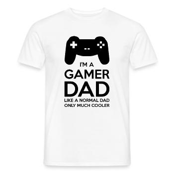 GAMER PAPA - T-shirt homme - blanc - Devant - AI Model Male 178 dark (178cm)