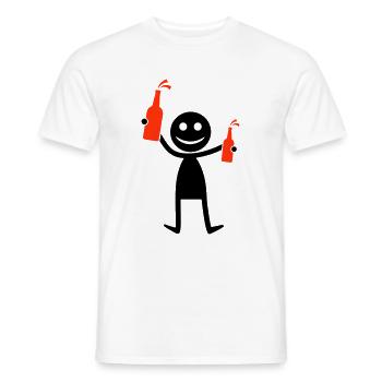 Silhouette de fête de la bière - T-shirt homme - blanc - Devant - AI Model Male 178 dark (178cm)