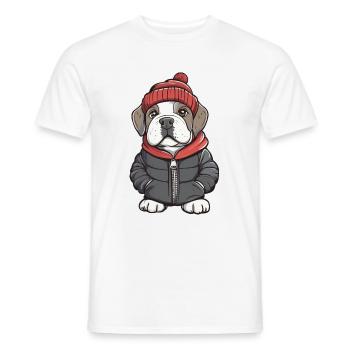 Mastiff Hund Winter - Männer T-Shirt - Weiß - Vorne - AI Model Male 178 dark (178cm)