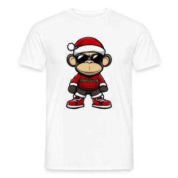 Affe Weihnachten X-Mas - Männer T-Shirt - Weiß - Vorne - AI Model Male 178 dark (178cm)