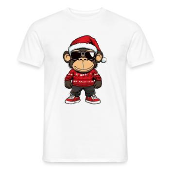 Monkey Christmas Ugly Christmas - Men's T-Shirt - white - Front - AI Model Male 178 dark (178cm)