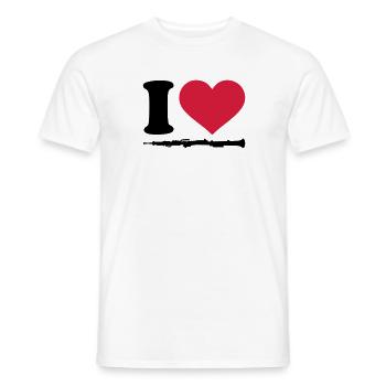 I love Oboe - Men's T-Shirt - white - Front - AI Model Male 178 dark (178cm)