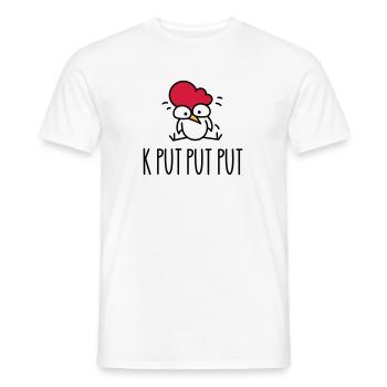 The funny chicken is tired - Men's T-Shirt - white - Front - AI Model Male 178 dark (178cm)