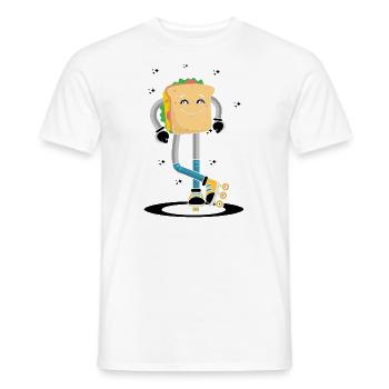Rollerskaten Rollerskater Skaten Sandwich Pain - T-shirt homme - blanc - Devant - AI Model Male 178 dark (178cm)
