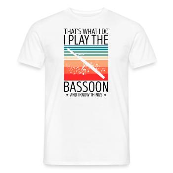 Bassoon Wind Instrument Design for Bassoonist - Men's T-Shirt - white - Front - AI Model Male 178 dark (178cm)