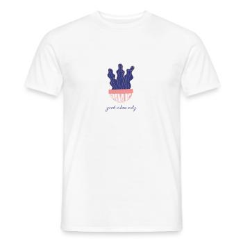 Kaktus Good vibes only - Männer T-Shirt - Weiß - Vorne - AI Model Male 178 dark (178cm)