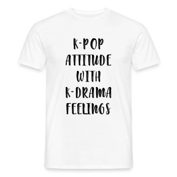 K-Pop K-Drama Kpop Kdrama Hallyu Korea South Korea - Men's T-Shirt - white - Front - AI Model Male 178 dark (178cm)