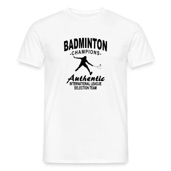 Badminton - Badminton player - Men's T-Shirt - white - Front - AI Model Male 178 dark (178cm)