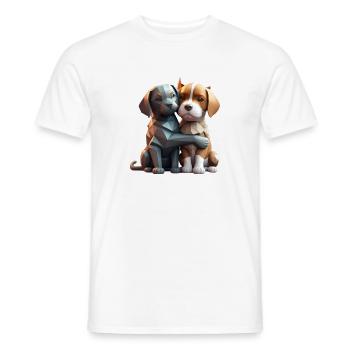 Dog Love - Men's T-Shirt - white - Front - AI Model Male 178 dark (178cm)