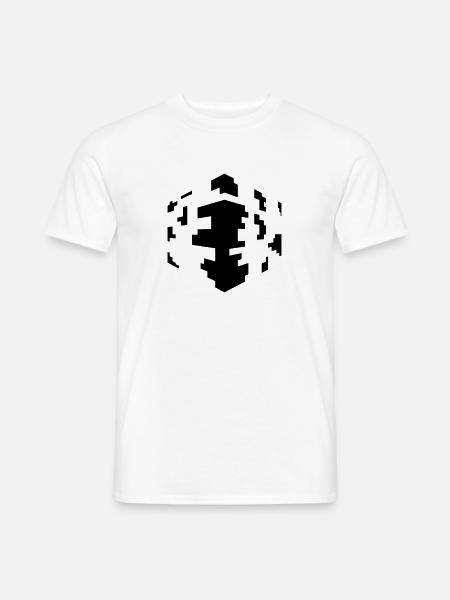 cube pixel - T-shirt homme - blanc