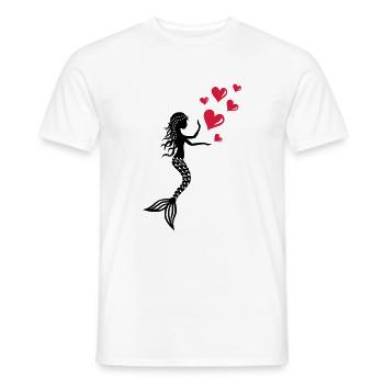 Mermaid Mermaid Mermaid Mermaid Valentine's Day Nixe - Men's T-Shirt - white - Front - AI Model Male 178 dark (178cm)