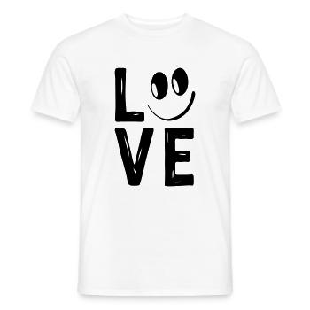 Love Smile Love Hearts Hearts Laugh Happy - Men's T-Shirt - white - Front - AI Model Male 178 dark (178cm)