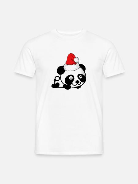 Panda Christmas sweet panda bear advent - Men's T-Shirt - white