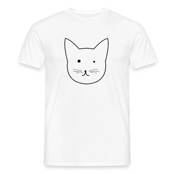 Schwarzweiss-Schnurrhaare des Katzenkopfes - Männer T-Shirt - Weiß - Vorne - AI Model Male 178 dark (178cm)