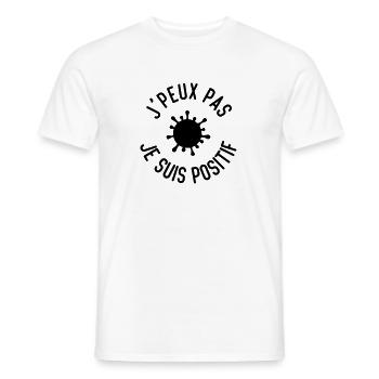 Je peux pas je suis positif - T-shirt homme - blanc - Devant - AI Model Male 178 dark (178cm)