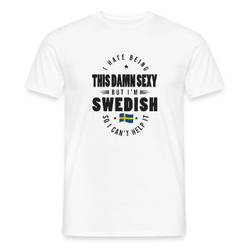 I'm Swedish Funny Swedish T Shirt - Men's T-Shirt - white - Front - AI Model Male 178 dark (178cm)