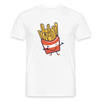 fries fries funny humor fries fries - Men's T-Shirt - white - Front - AI Model Male 178 dark (178cm)