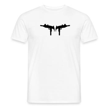 Uzi submachine gun pistol revolver - Men's T-Shirt - white - Front - AI Model Male 178 dark (178cm)