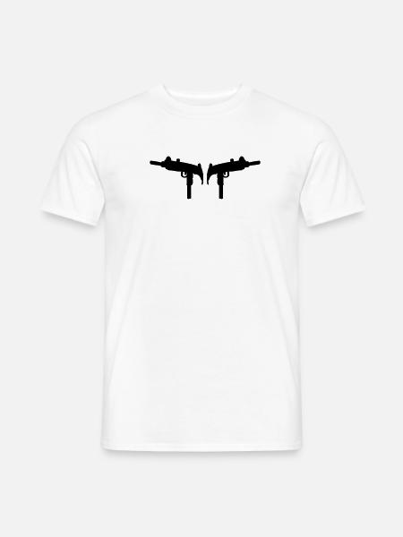 Uzi Maschinenpistole - Männer T-Shirt - Weiß
