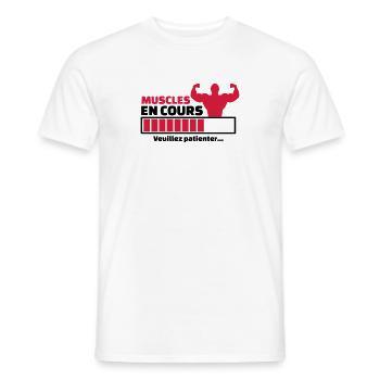 muscles en cours - T-shirt homme - blanc - Devant - AI Model Male 178 dark (178cm)